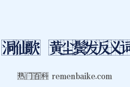 洞仙歌·黄尘鬓发反义词是什么意思的图片